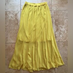 Lapis Sunny A-line flowy skirt in color Mustard Yellow Lapis Maxi Skirt (Size S)